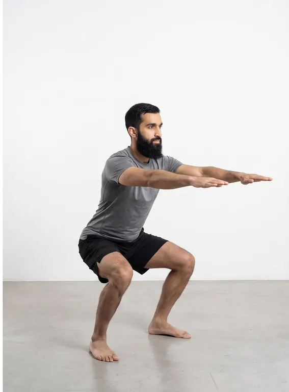 Bodyweight Squats, position 2